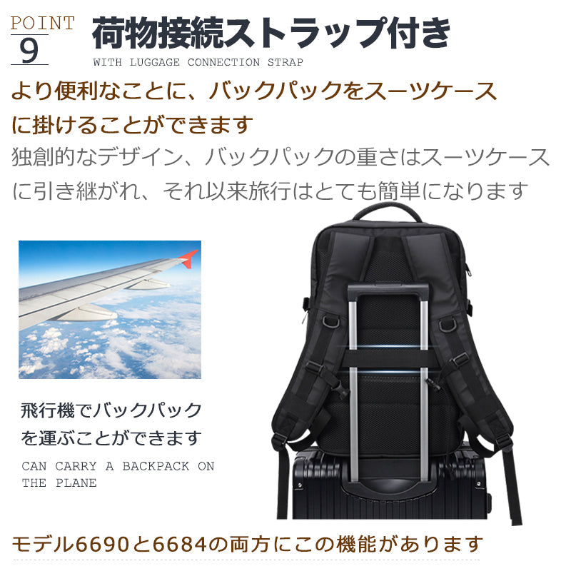 【ビジネスリュック】 メンズ 50l 大容量 防水 ビジネス リュック バッグ a4 pc usbポート 多機能 靴 収納 出張 旅行 ジム 防災 ナイロン 黒 ペットボトル 2way 30代 40代 大人 大学生 丈夫 韓国 おしゃれ カジュアル ギフト クリスマス お洒落 バックパック 通学 通勤 旅行用 背面ファスナー サイドポケット ショルダーベルト 撥水 15.6インチ ポケット 多い リュックサック 大きめ 軽量